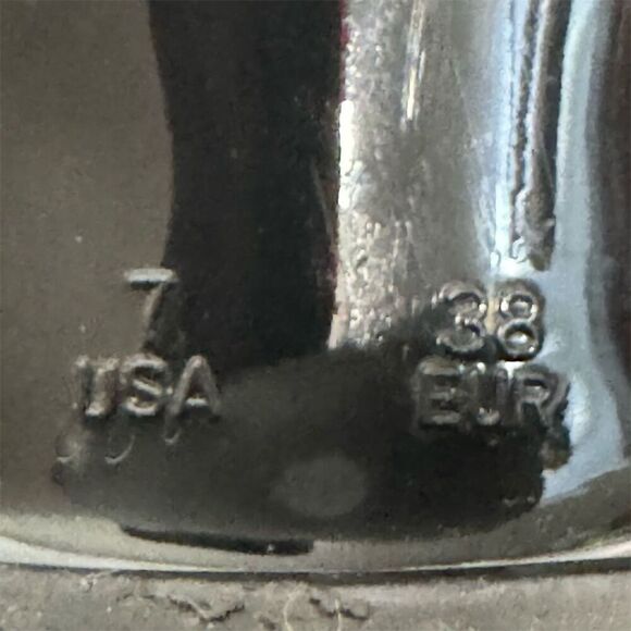 Jeffrey Campbell Black Patent Platform Mule Sandals Block Heel Size 7 US Y2K - Picture 9 of 9